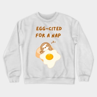 Cute Fried Egg on Toast Sloth Crewneck Sweatshirt